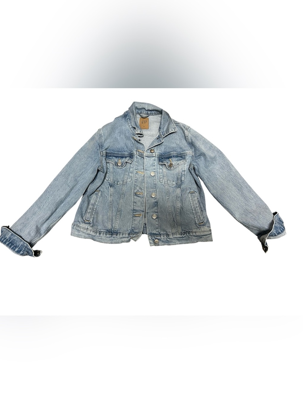 GAP Light Wash Denim Jean Classic Trucker Jacket Women's Size Medium